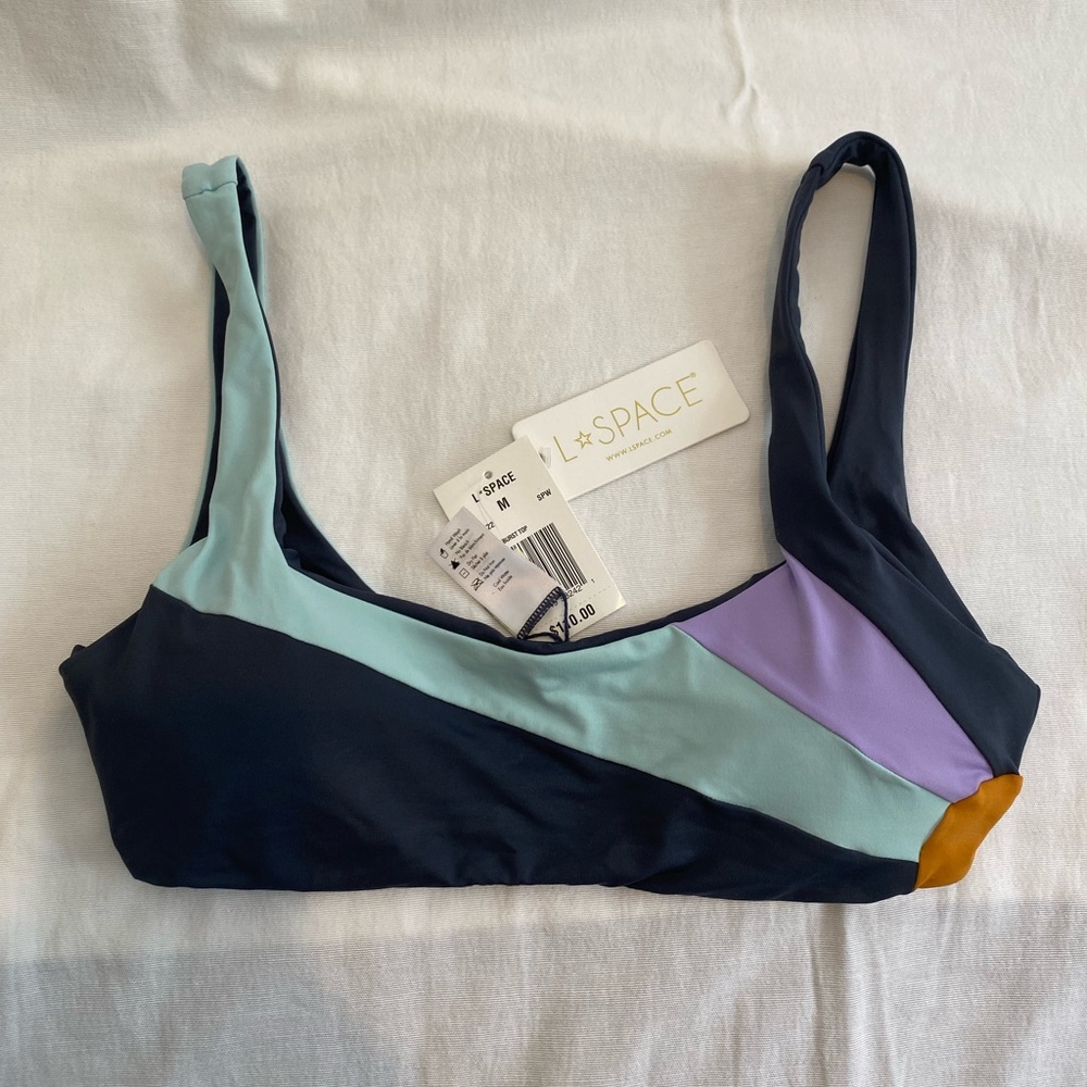 L*space NWT Lizzie Sunburst Medium Bikini Top Colorblock